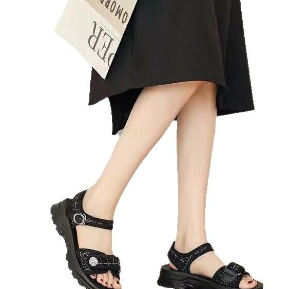 Sandals Women's Soft Sole 2025 Summer New Casual Sports Fashion Versatile Trend Flat Non-slip Thick-soled Beach Shoes