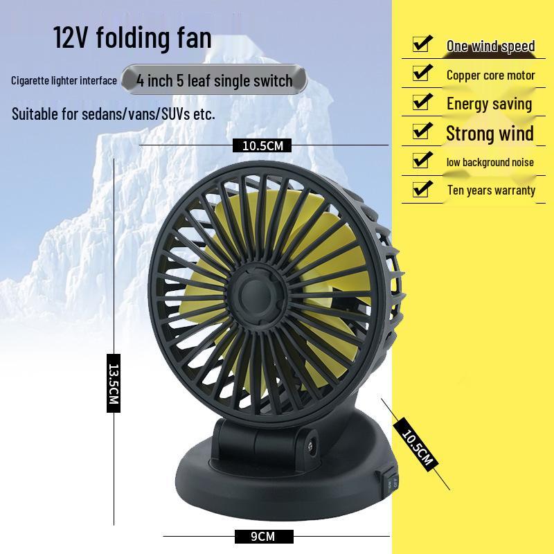 

USB-Powered Mini Car Fan, 12V/24V, Single Head for Truck or Car