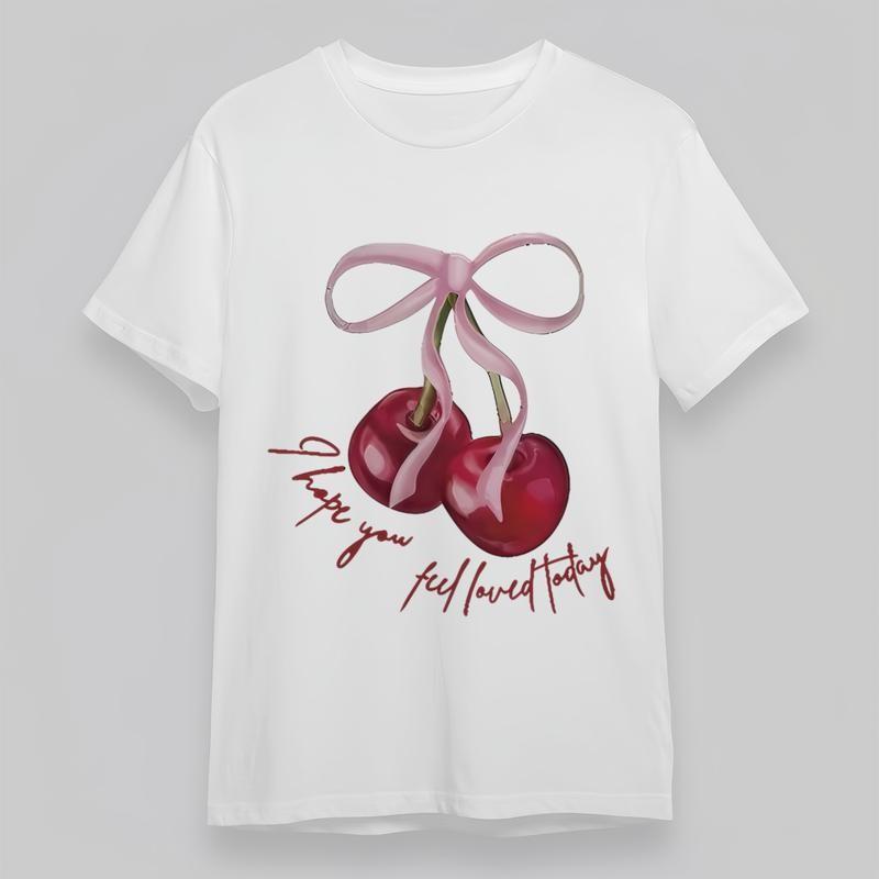 

Women s Plus Size Trend Classic T-Shirt Hope Feel Loved Today Cherry Graphic Tee S
