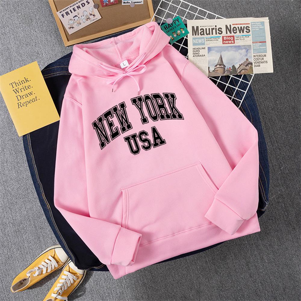 NEW YORK SUA femei Hoody Street Casual Loose hanorac toamna fleece cu glugă hip hop o-neck îmbrăcăminte feminină
