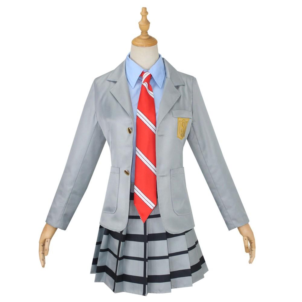 Anime Your Lie in April Miyazono Kaori Cosplay Costumes Arima Kousei Synthetic Wigs Pants Coat Jacket Skirt School Uniform Girls