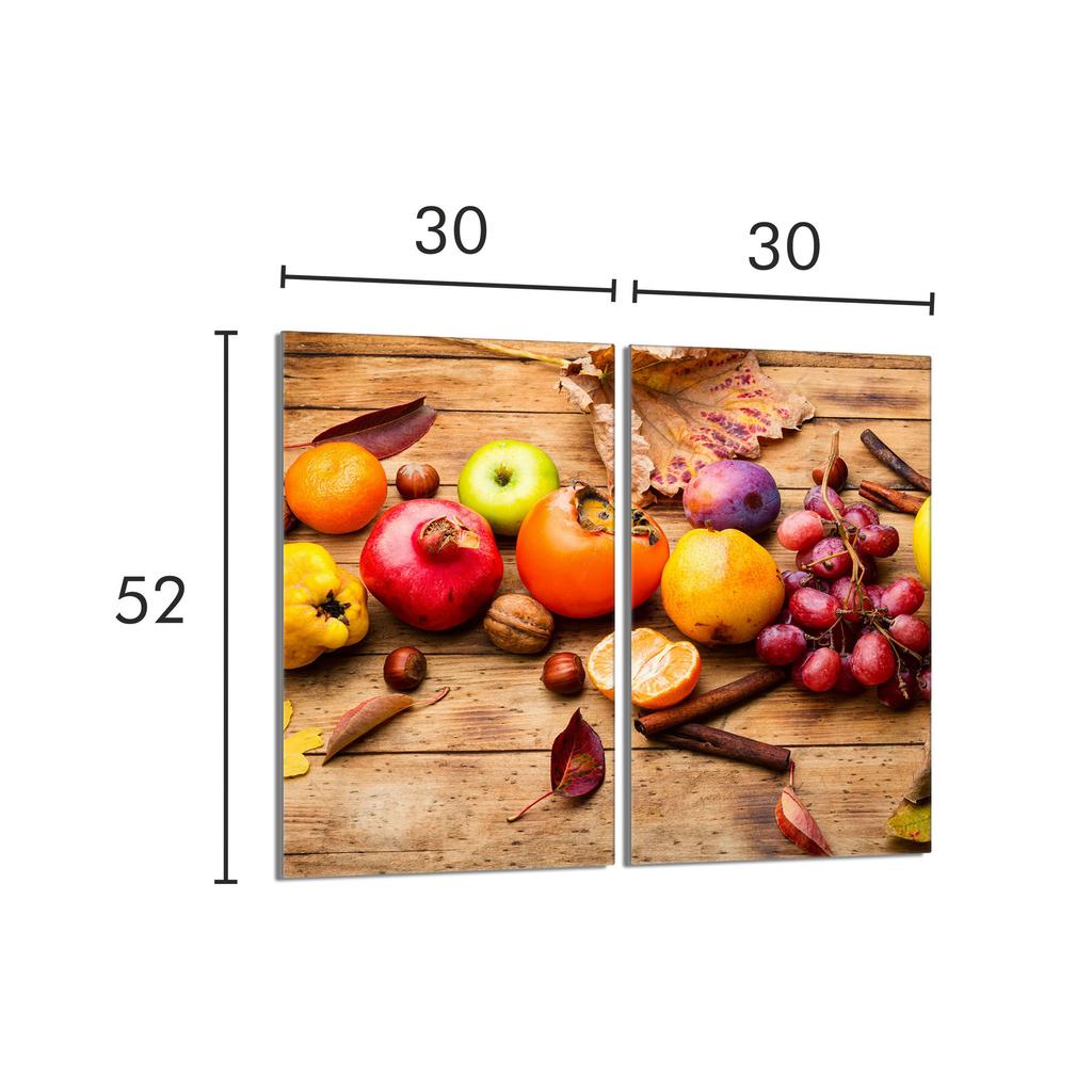Szklana płyta ochronna na kuchenkę 2x30x52 Owoce