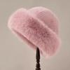 Fashion Headwear Fluffy Fur Winter Hat Thicken Bucket Hat Solid Color Cold Windproof Berets Chrismas Gifts