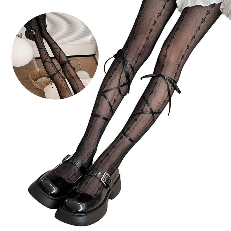 Women Tights Flower Patterned Tights Lolita Pantyhose Lolita Tight Sock T Thigh-High Stocking JK Stocking Ballet Tights