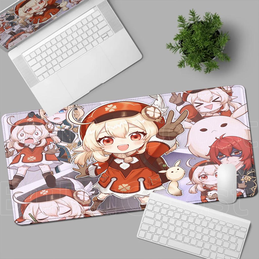 New Kawaii Mouse Pad Gamer PC Computer Cute Genshin Impact Klee Alice Desk Mat Keyboard Anime Gaming Accessories Mousepad Carpet