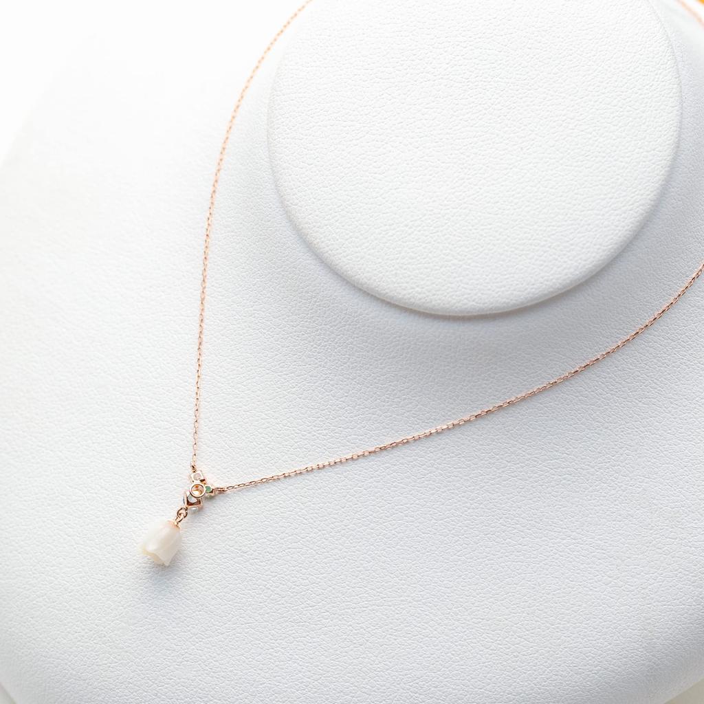 Official Necklace K10 Pink Gold May Birth Flower Lily of the Valley [Bloom] Women's 0351-0987-0041-0000