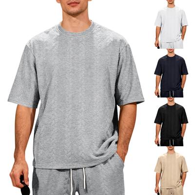 Men's Short Sleeve Crew Neck Knit T Shirt Relaxed Fit Soft Fabric Casual Pullover Top for Everyday Wear
