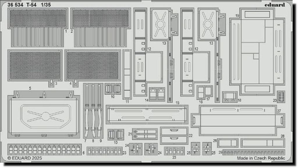 Eduard 1/35 Scale Soviet T-54 Medium Tank Etching Parts (for Hobby Boss) Plastic Model Kit Parts EDU36534 (Airplane)