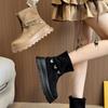 Fashion Metal Butterfly Decoration Suede Boots Women 2025 Autumn Chunky Platform Wedge Heel Boots Rear Zip Thick Bottom Booties