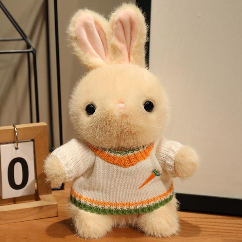 Bambola Coniglietto Carino Giocattolo di Peluche Bambola di Pezza Cuscino per Dormire per Bambini Regalo di Compleanno per Bambine
