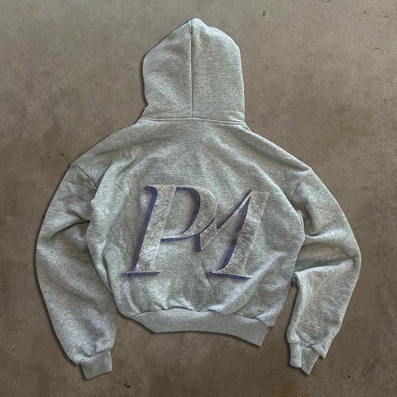 ZYLLO Y2K Retro Hoodies für Herren und Damen Bedruckte Personalisierte Muster Streetstyle Street Kapuzen-Cardigan Lange Ärmel