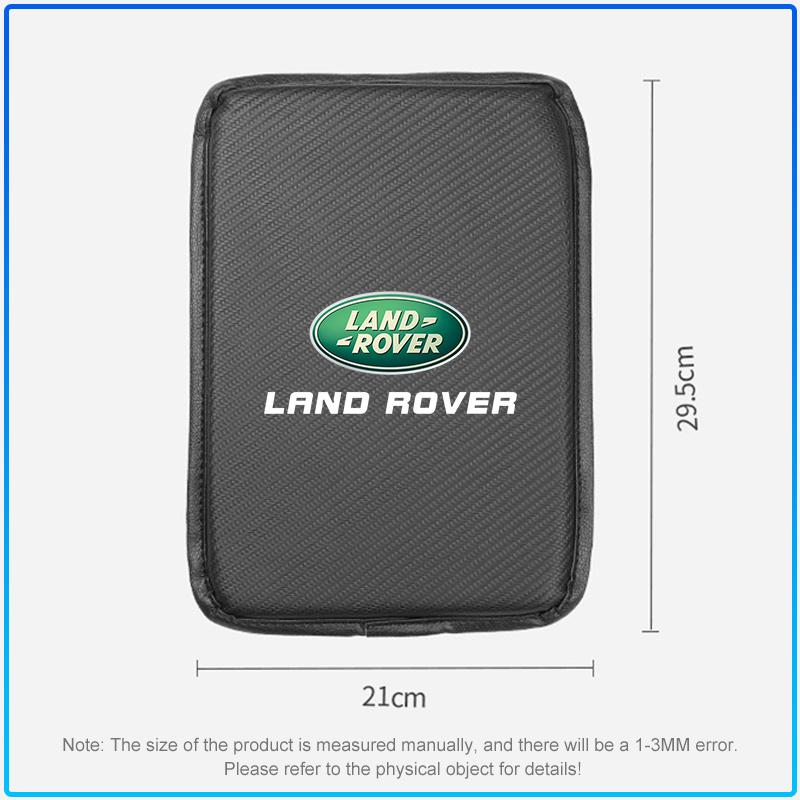 1Pcs Car Armrest Box Mats Leather Center Console Covers Emblem For Land Rover Freelander 2 L2 L319 L462 LF Range Sport Evoque L322 Discovery 2 3 4 5