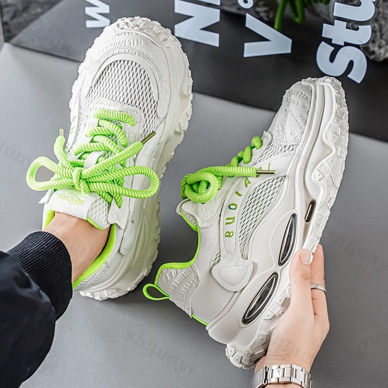Fashion Niche Mesh Breathable Low Top Thick Soled Casual Sports Shoes for Men 2025 Autumn Fashion Versatile Comfortable Chunky sneakers