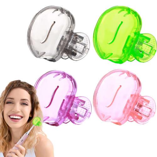 Dental Travel Case - Oral Care Cover, Brush Head Case | Toothbrush Head Protector Cover, Cap Case, Toothpaste Clip Cover, Portable Cap Case, 4-Pack, C