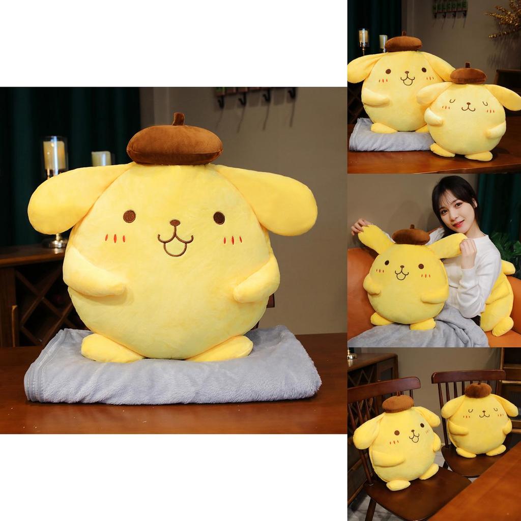 Cute Pudding Dog Plush Toy Sofa Pillow For Office Nap And Air Conditioning Blanket