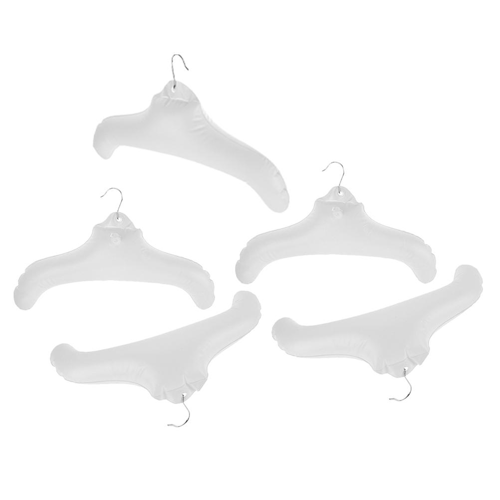 

5 шт. Складная надувная вешалка для одежды Дорожная сушилка Портативный гардероб Шкаф Складные вешалки ПВХ Держатель для одежды Одежда 44.00X25.00X0.30CM белый