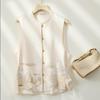 Women's Chinese Style Embroidered Stand-Collar Sleeveless Vest