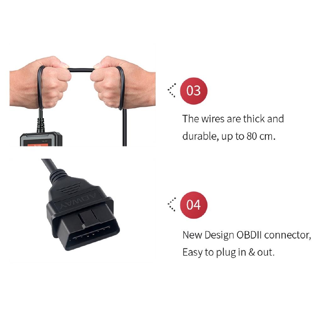 YA101 OBD Car Diagnostic Auto Diagnostic-Tool Battery Testing Fault Error Codes Read Clear OBD Automotive Scanner 12V