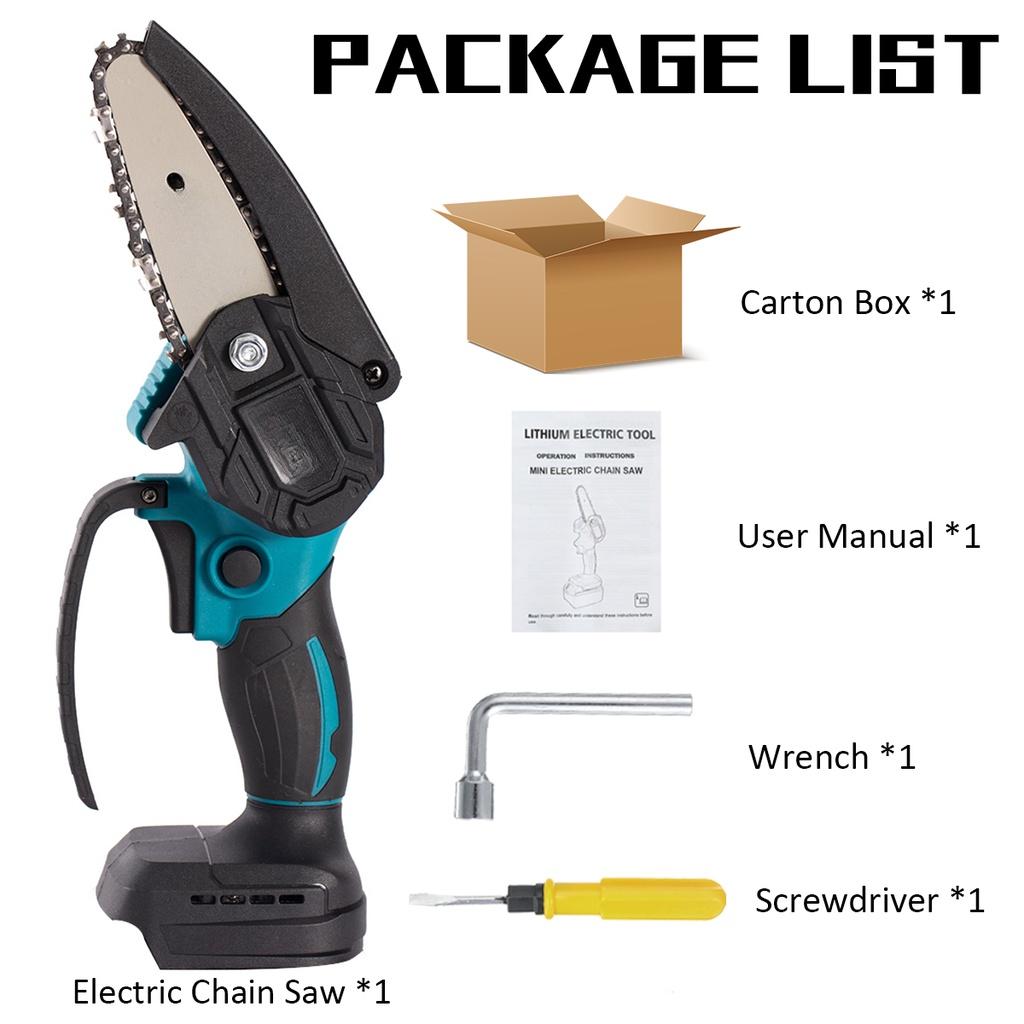 

Мини-электропила 88 В, 4 дюйма, с индикатором заряда батареи, аккумуляторный инструмент для деревообработки для аккумулятора 18 В, 1200 Вт Only machine