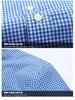 Men's Slim Fit Plaid Striped Pure Cotton Shirt