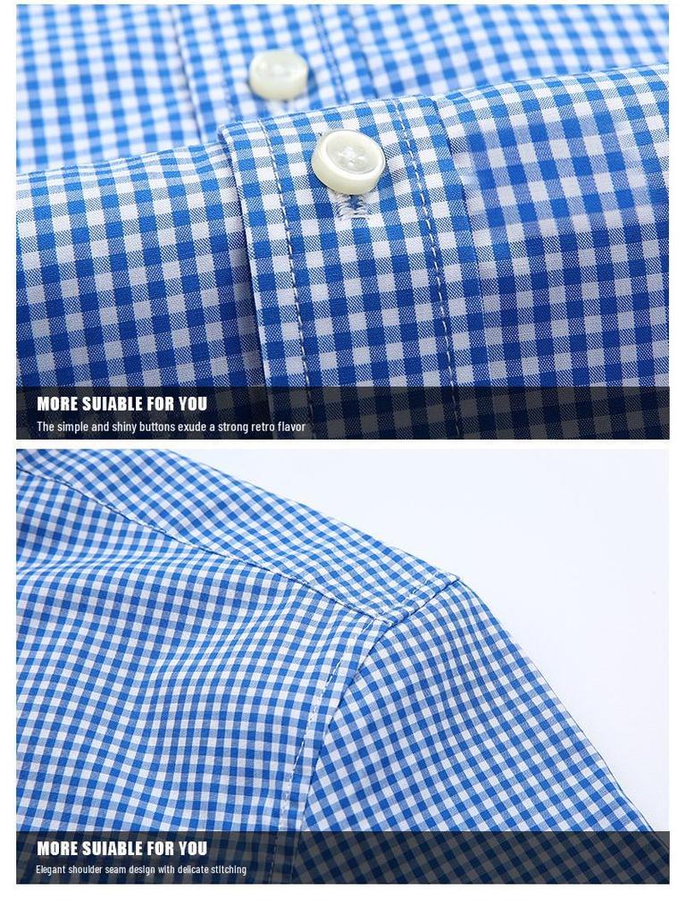 Erkek Slim Fit Ekose Çizgili Saf Pamuk Gömlek