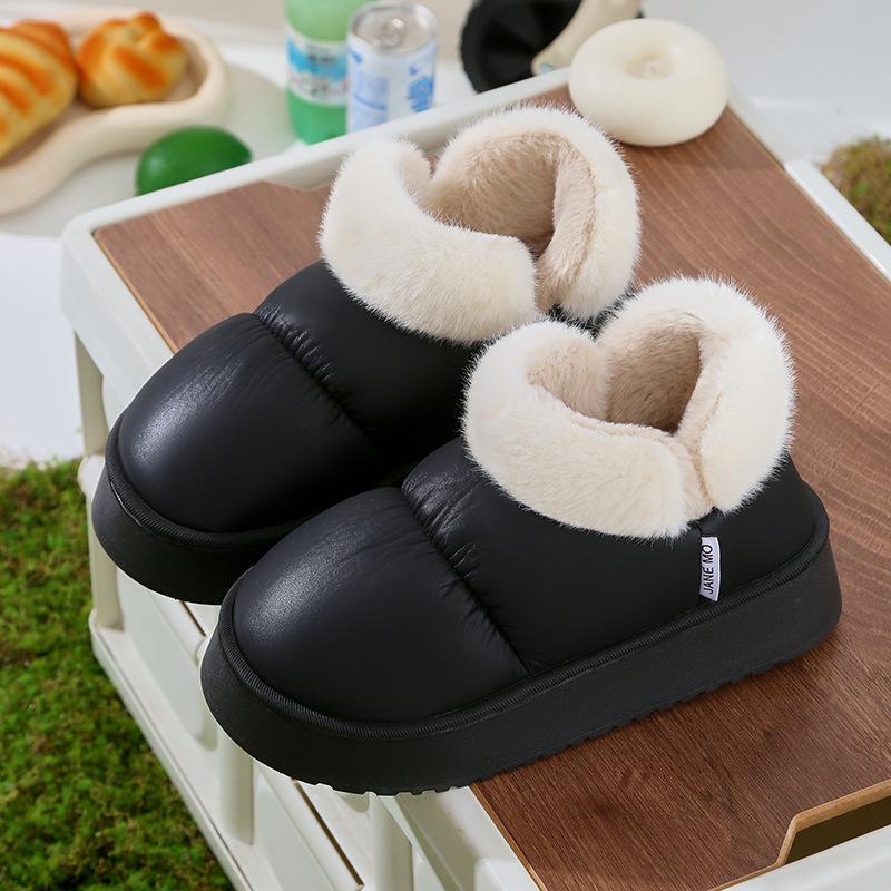 Routine good product winter cotton slipper bag and home interior simple warmth thick bottom fluff large opening external wear cotton