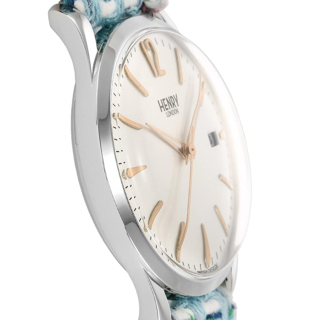 Henry London Watch a Watch with a Silver Stainless Steel and Quartz Made In the HL39CSSZ7474, Custom-made Dial, Crystal, Movement, 38.5mm, UK.