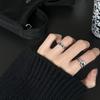Elegant Black Agate Sterling Silver Women's Ring - Retro Design, Colorfast, Light Luxury Jewelry.