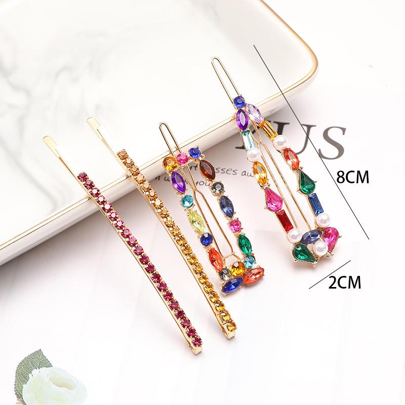 New Multicolor Crystal Fashion Hairpins Women Girls Hair Clips Bobby Pin Accessories Hairgrip Hairclip Headwear Barrette