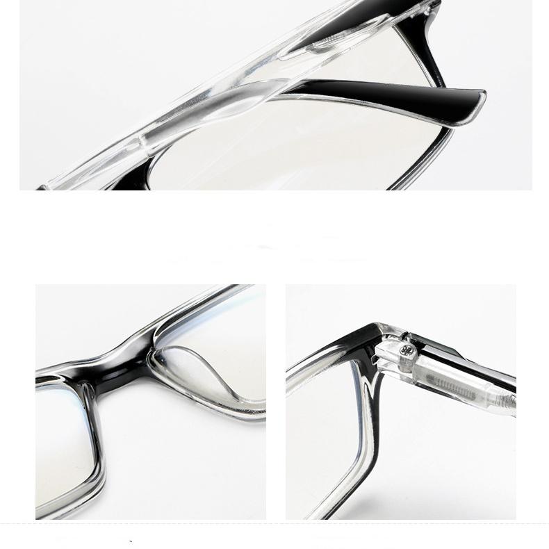 Lesebrille für Damen, klare schwarze Trend-Hyperopie-Brille, Anti-Blaulicht-Brille für ältere Menschen, für Männer + 1,0 + 1,5 + 2,0 + 2,5 + 3,0 + 3,5