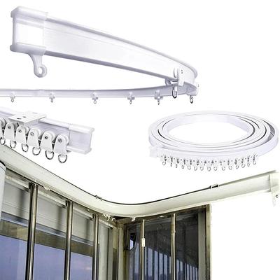 Flexible Bendable Curtain Track Ceiling Wall Mount Curved Heavy Duty RV Sliding Curtain Rail System Room Divider