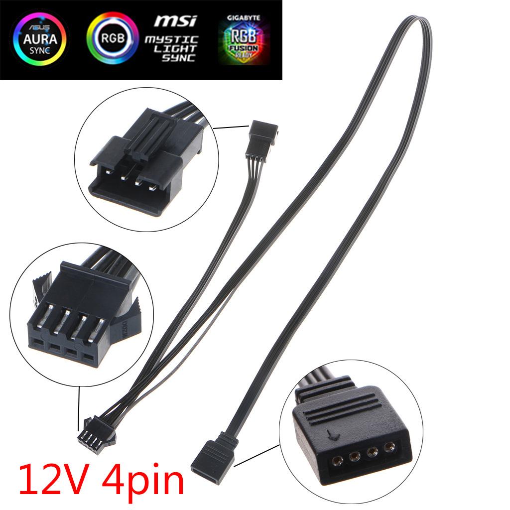 Motherboard RGB SYNC Splitter 12V 4Pin RGB Fan LED Strip HUB Transfer Extension Cable Compatible for Giga/Microstar/for