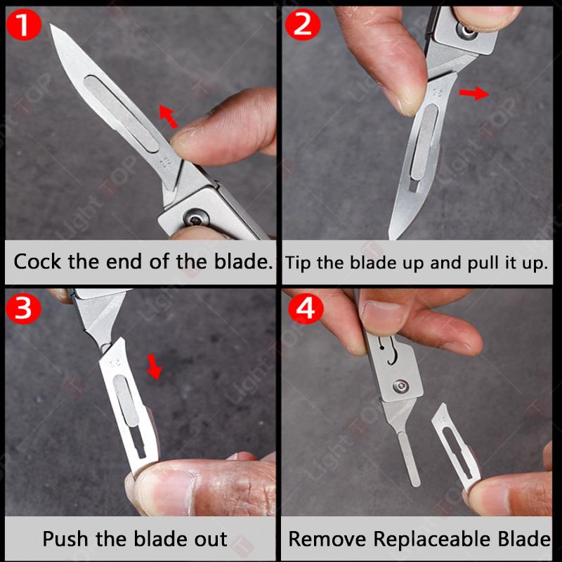 Stainless Steel Folding Pocket Knife Multifunctional Fruit Knife Quick Open Scalpel Knife Utility Knife Kitchen Knife Supplies