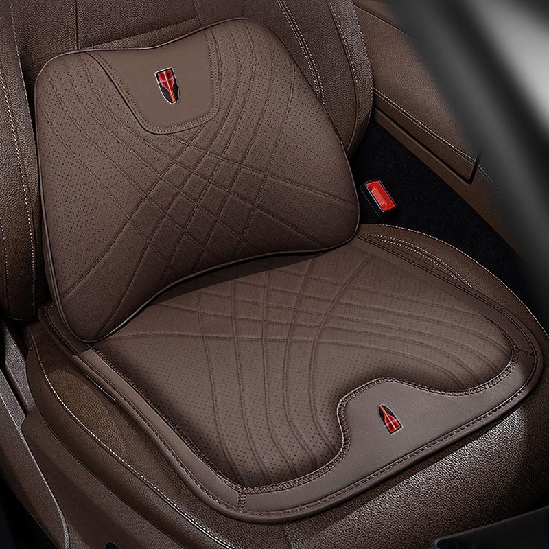 Polštář z paměťové pěny pro podporu krku a beder pro Hongqi HS5, H5, HS7, H7, H9 - Polštář na opěrku hlavy a opěradlo do auta z pravé kůže