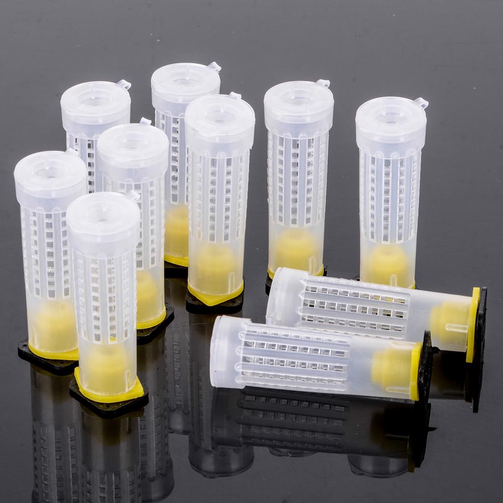 10pcs Beekeeping Queen Bee Roller Cages /& Cell Cup Holder /& Fixtures Rearing New