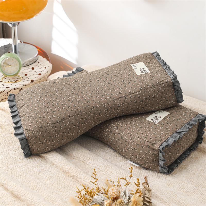 

Все хлопковые маленькие цветочные подушки из чистого хлопка с гречневой шелухой, подушки для талии, подушки в форме шеи, подушки для сна, односпальные, из чистой гречневой шелухи 50 * 22cm