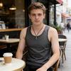Men Vest Summer Sleeveless Round Neck Slim Fit Tank Tops Pure Color Sports Fitness Camisole Daily Wear