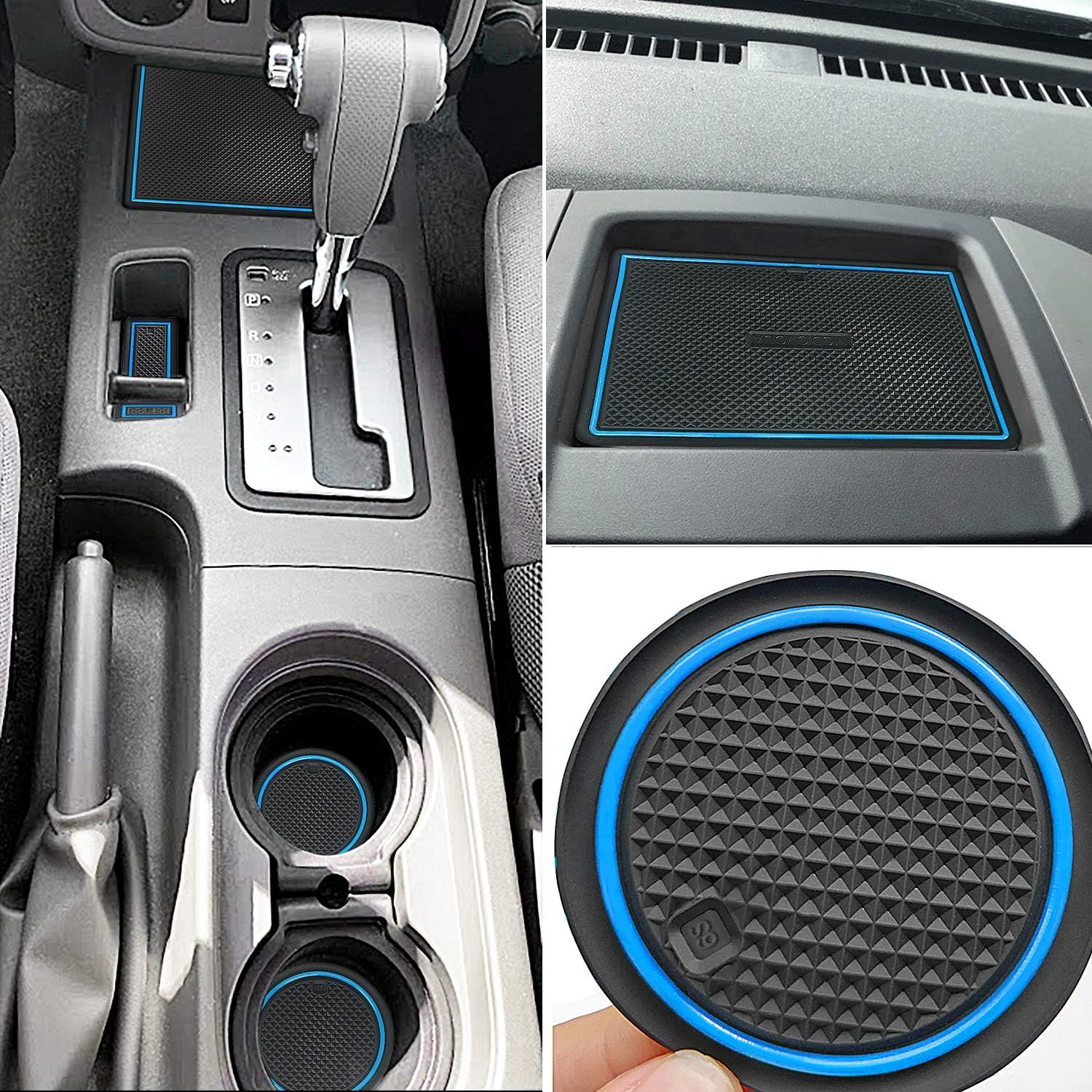 

Auovo Anti Dust Mats for Frontier Crew Cab 2005-2020 Xterra Accessories 2005-2015 Custom Fit Door Pocket Liners Cup Holder Pads Console Mats синий