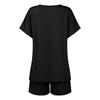 Sommer-Damen-Set, lässig, gemütlich, einfarbig, gestrickt, Freizeit, Homewear, zweiteiliges Set