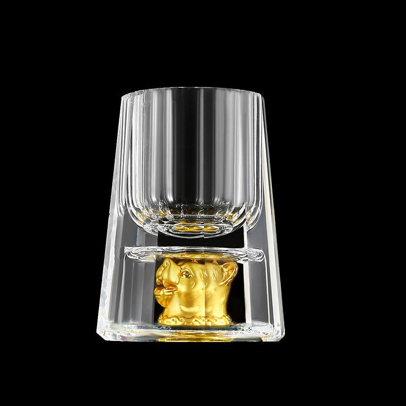 Zodiac Crystal Glass Spirit Glass Wine Dispenser 12 Small Wine Glasses Household Party One Cup Simple