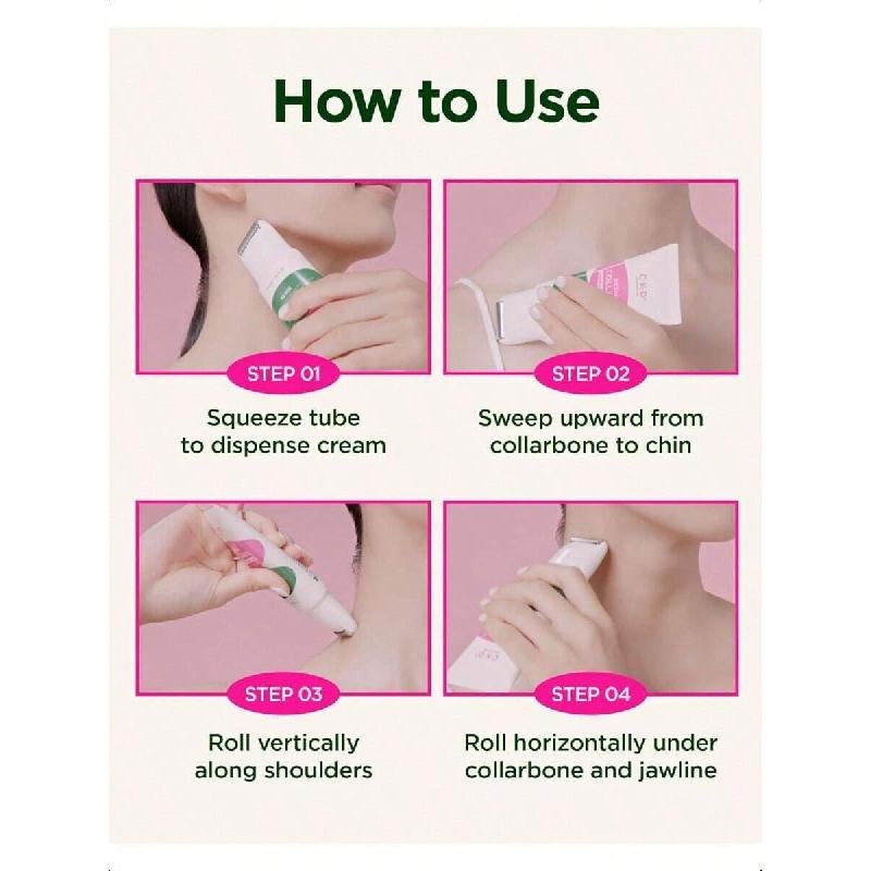 CKD Retinol Collagen Neck Cream With Gua Sha Massage Roller 50ml, Anti-Aging Firming Cream For Neck Jawline Lifting And Décolleté Wrinkle Care