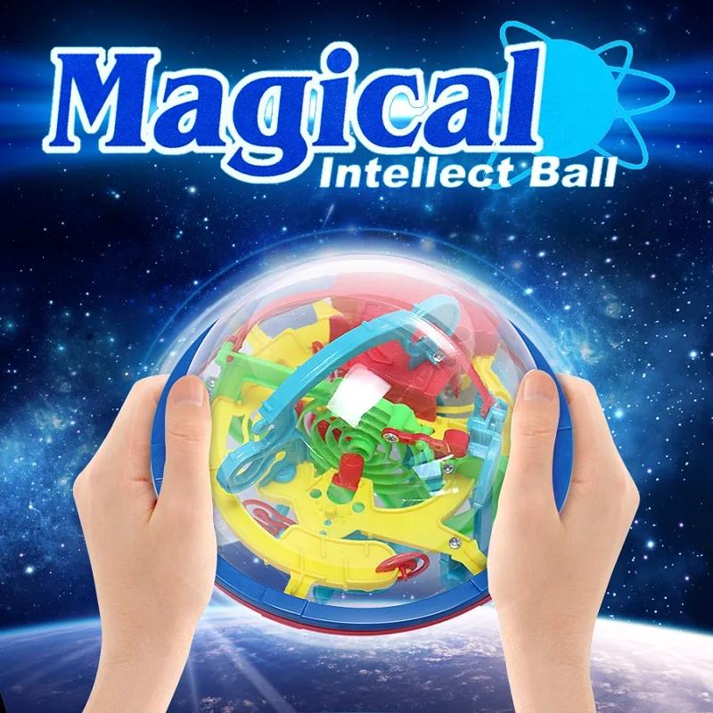 Labirint Magic Clasic 3D cu Bile de Inteligență Jucărie Puzzle pentru Copii și Adulți Cadou de Crăciun Echilibru Bilă Magnetică Marmură