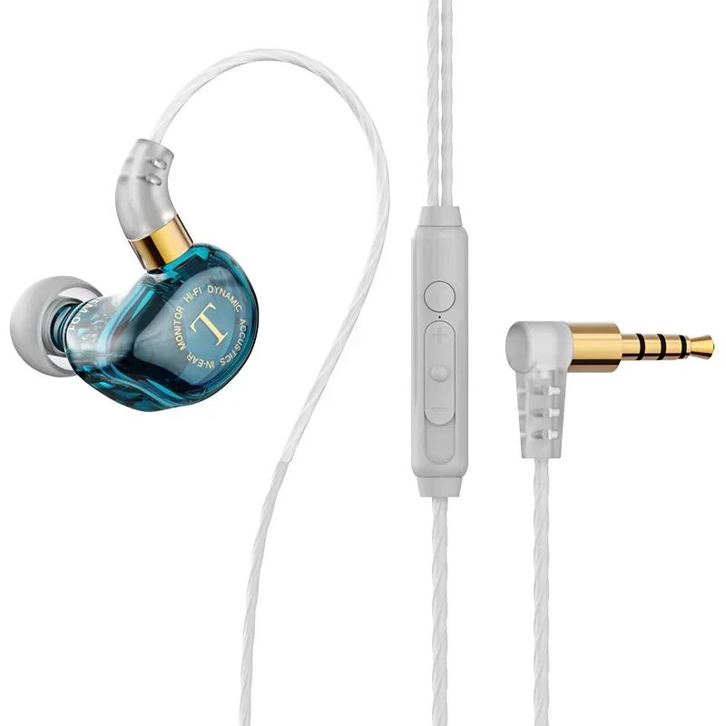 Dynamická drátová sluchátka HIFI Heavy Bass Music Headset Sluchátka do uší 3,5 mm s mikrofonem Závodní sportovní herní sluchátka s potlačením hluku