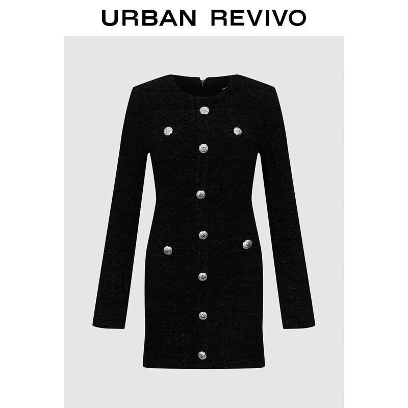 

UR2025 Women s Winter Slim-Fit Zipper Knitted Mini Dress M