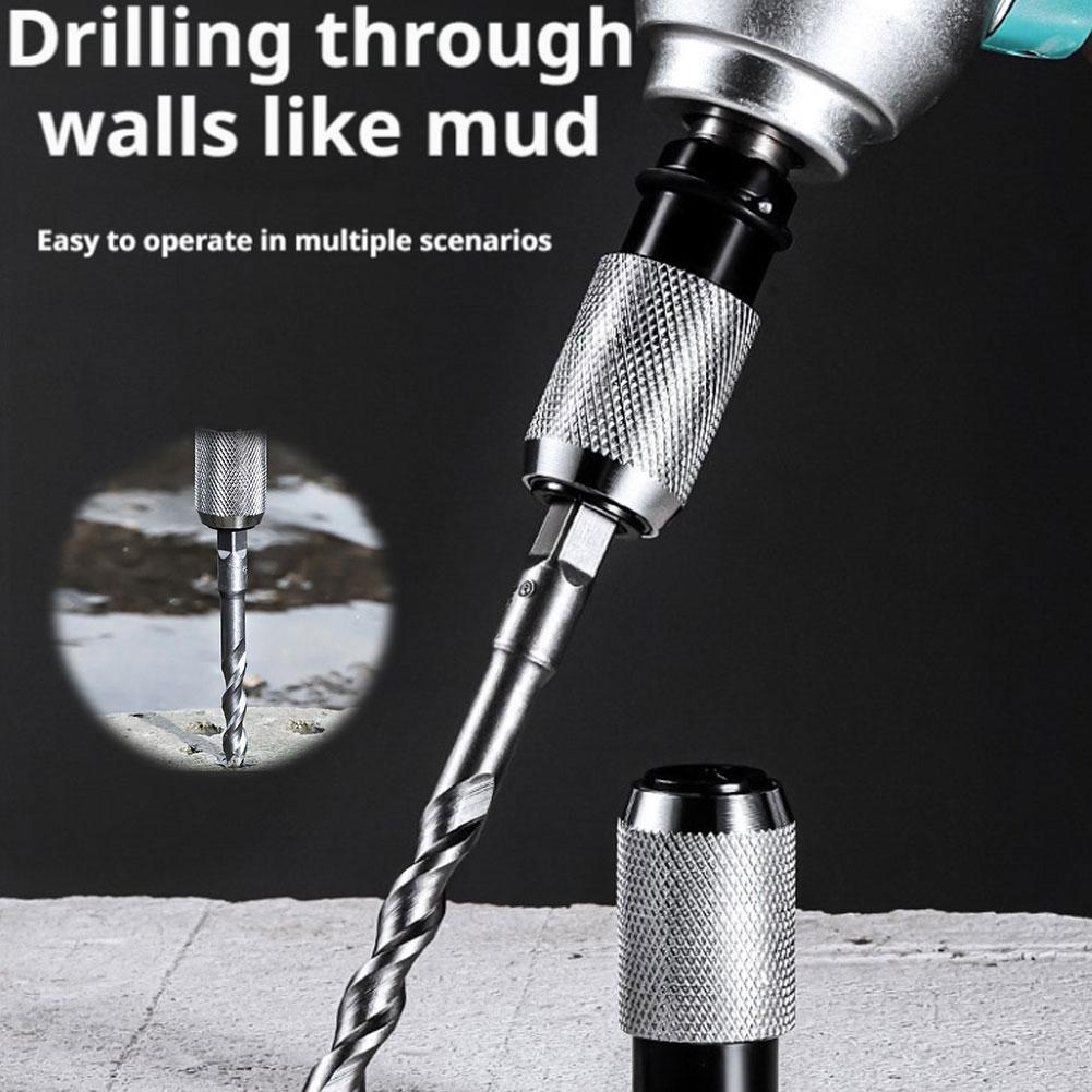 New Rotary Hammer Adapter with 4 Impact Drill Bits Set Quick-Release Electric Hammer to Converter Kit for Electric Wrench Tools