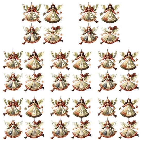 Tre Engel Julepynt Rustikk Gårdshus Engeldekorasjoner Juletre Hengepynt for Ferie Hjemmedekor