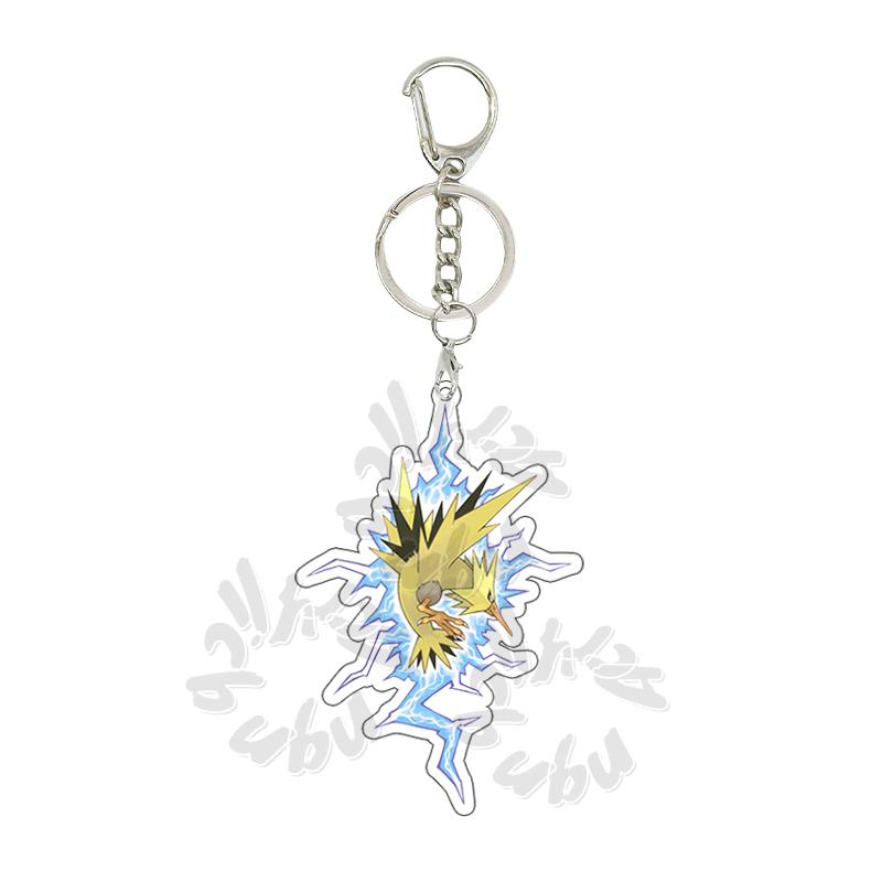 Cartoon MEW  Eevee POCKET Acrylic Keychain Students Anime Kawaii Key Ring Backpack Jewelry Charm Ornament Gifts for Friends Toy