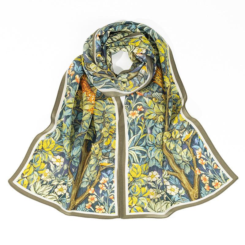 New Style of Silk Scarf for Women  Small Long Mulberry Silk Hairband  Versatile Small Scarf Scarf