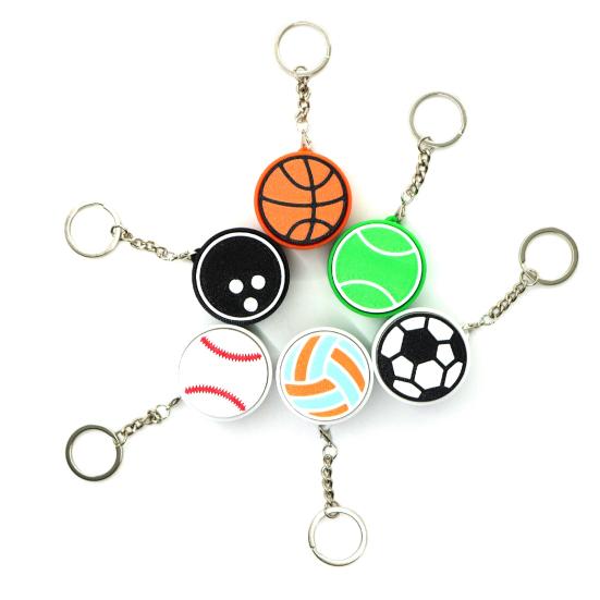 Keychain Pendant 3D Printing Precision Texture Football Basketball Tennis Sport Themed Key Chain Stress Relief Accessory