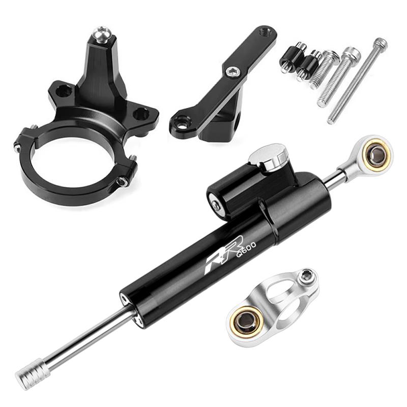 For QJMOTOR RRQ600 Motorcycle Aluminum Steer Damper Mounting Bracket Kit RRQ600 2021 2022 Fiber Carbon Accessories